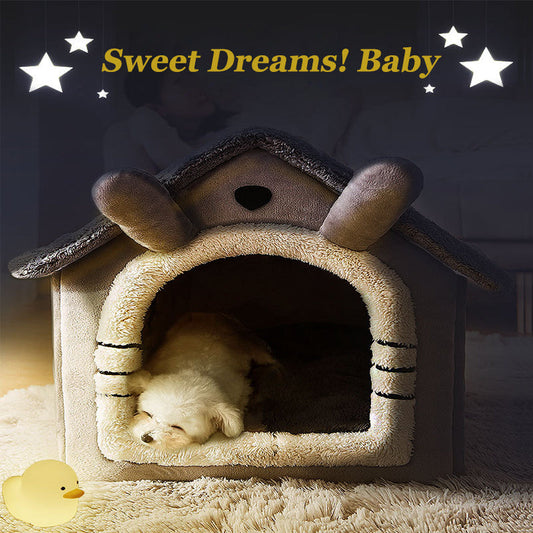 Foldable Pet House Kennel Bed