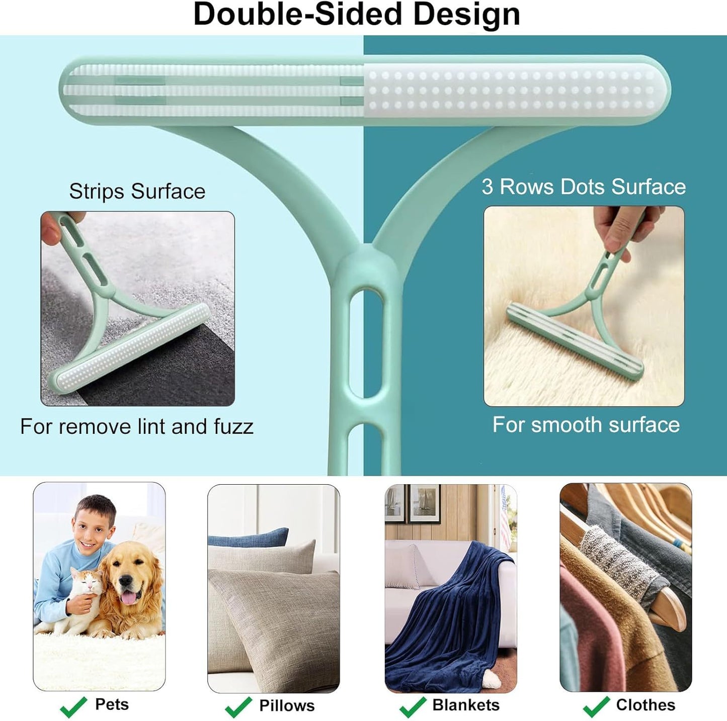 3 Pack Pet Hair Remover Lint Remover Portable Dog Cat Hair Remover