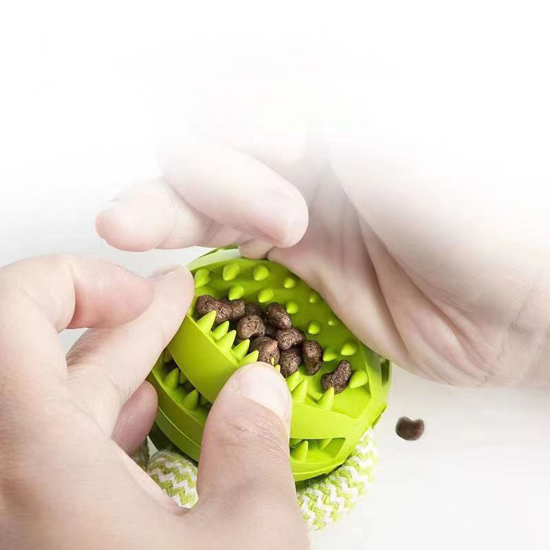 Dog Toys Treat Balls Interactive Hemp Rope Rubber